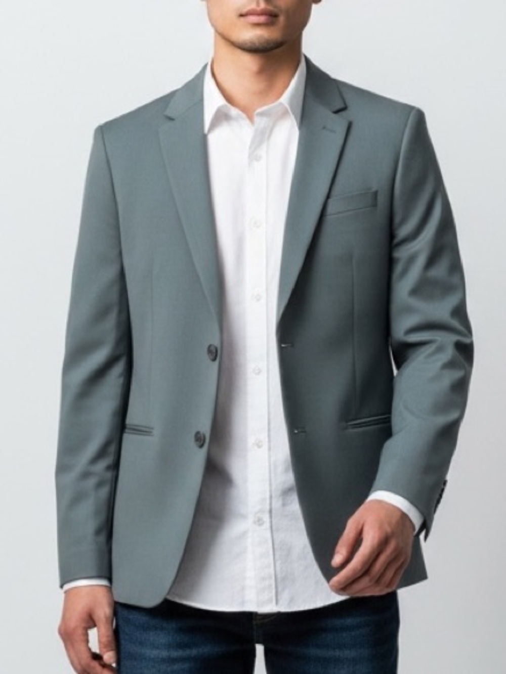 RIVER ISLAND ASOS Men’s Green Sport Coat Blazer Slim Fit 34 R small men’s jacket